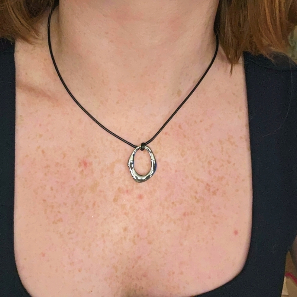 Boho Molten Oval Boho Knot Cord Necklace